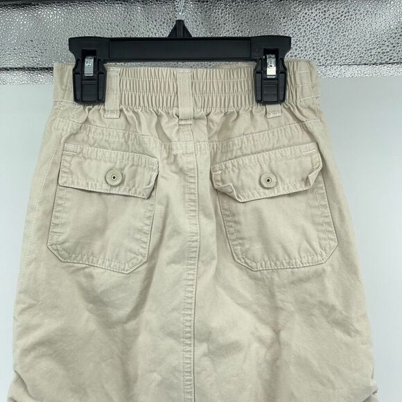 High Sierra Girls Y2K Khaki Cargo Skirt Size 5 Ruched Sides Drawstring Cotton - Picture 8 of 14